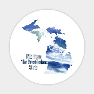 Word Art Michigan The Great Lakes State Wave Art Magnet